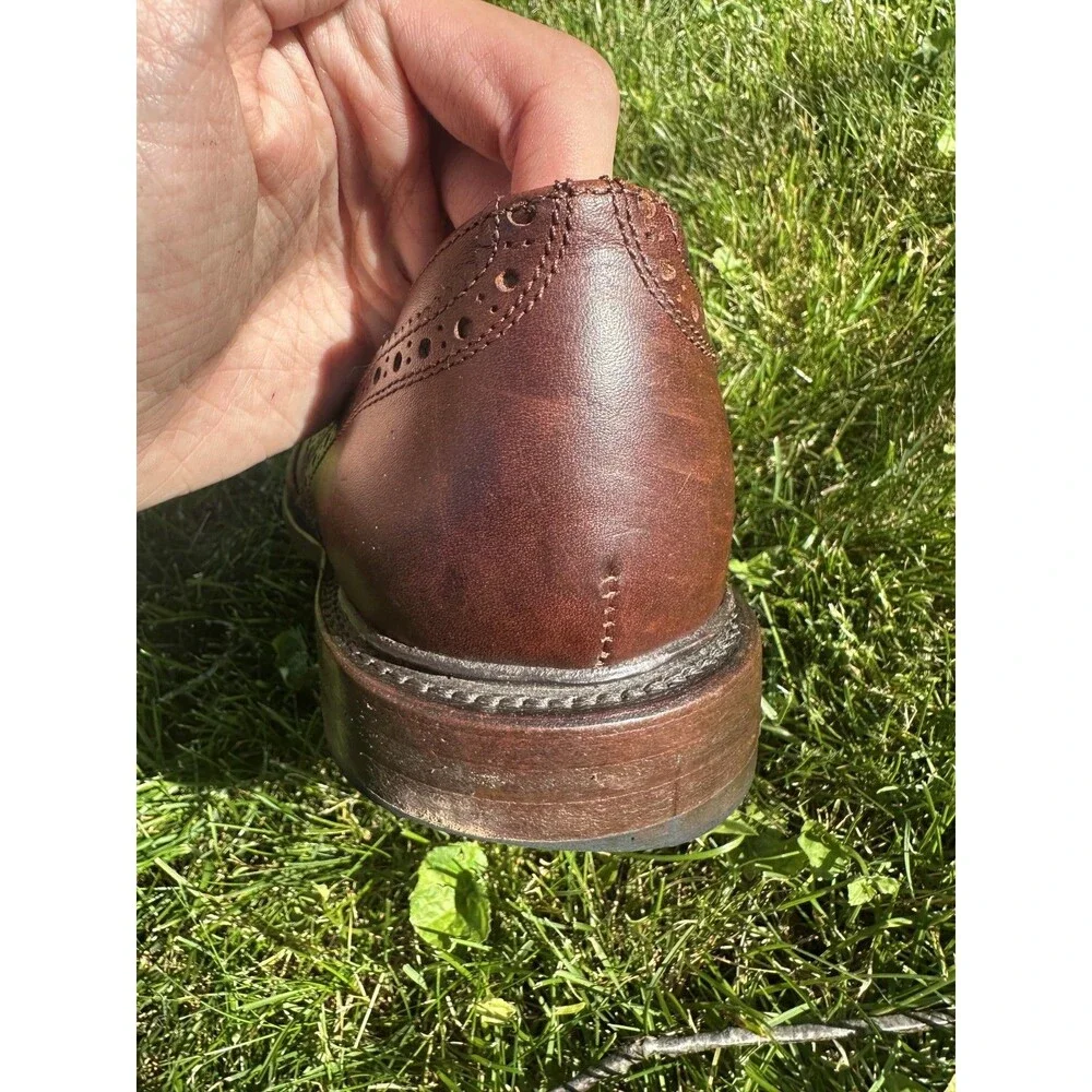 Frye Dress Shoes Mens 11D James Wingtip Brogue Gunnboat Oxford Brown Casual